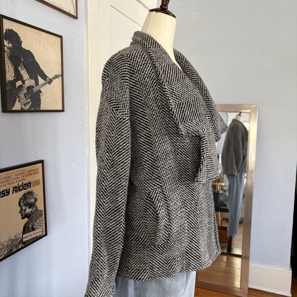 Frenchi Tweed Jacket Black and White size Small - Picture 4 of 14